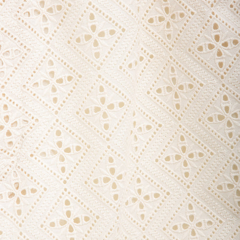 Merely Made Merely Premium Flower Lace Wide Short Cream 24PR236SP Degli Uberti